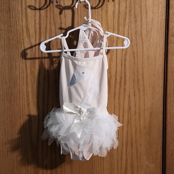 Other - Boutique Swan swimsuit with swim cap brand new Size 2 toddler NWOT